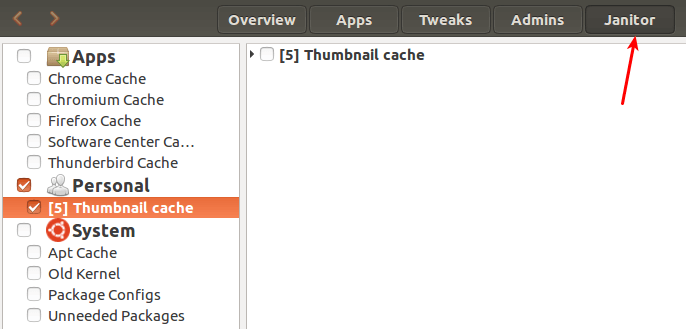 ubuntu tweak清理快取