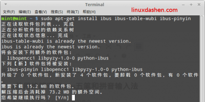 Linux Mint安装ibus五笔和拼音输入法