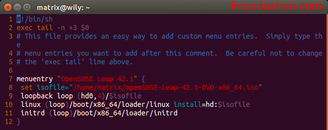 Grub2引导OpenSUSE ISO镜像文件