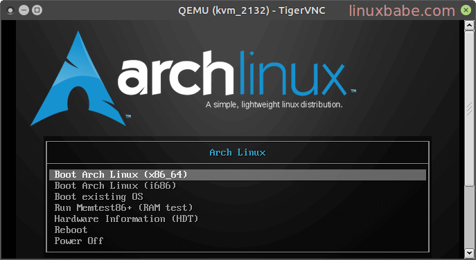 KVM虚拟化VPS如何安装Arch Linux