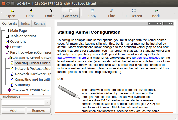 Ubuntu使用xCHM和kchmViewer阅读 CHM 文档
