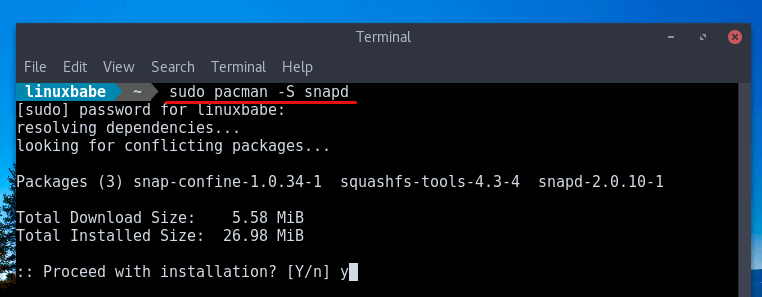 install-snapd-on-arch-linux-from-community-repository